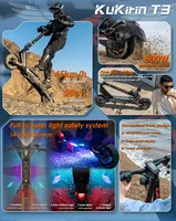 Trottinette électrique Kukirin T3, moteur 800W, batterie 48V15.6AH, vitesse 45KM/H, autonomie 58KM, instrument intelligent LED, stock UE 2