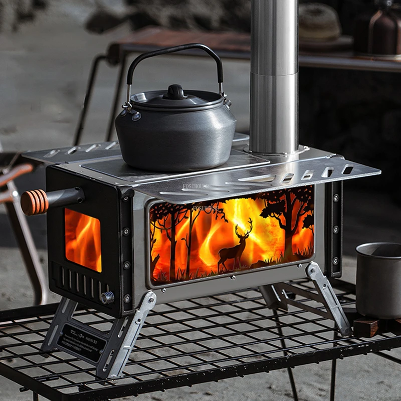 Light Luxury Simple Chimeneas Glass Wood Stove Portable Heater Outdoor  Camping Bonfire Stove Nordic Home Garden Barbecue Stove - AliExpress