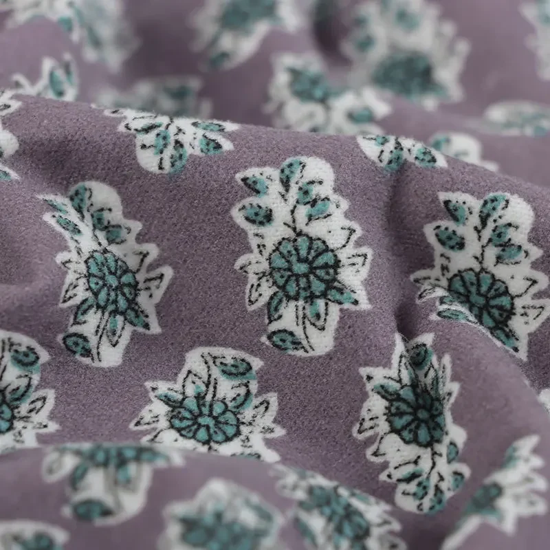 Pure Cotton Water-Based round Sunflower Print Fabric Autumn Winter Plain Floral Print Dress Shirt Material Chinese