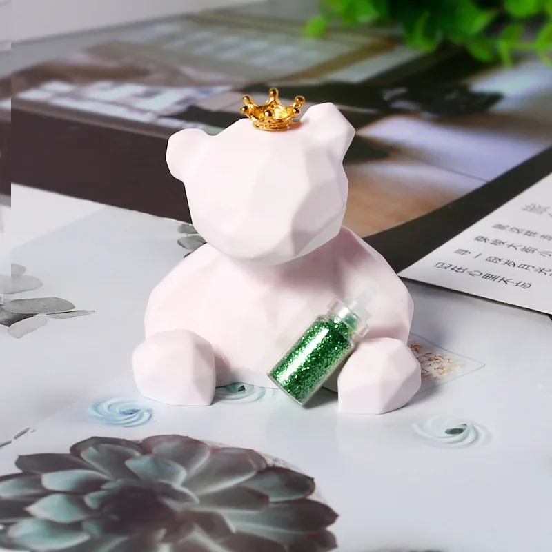 3D Geometric bear candle mold aromatic candle making Silicone molds epoxy resin soap chocolate gifts craft supplies home decor