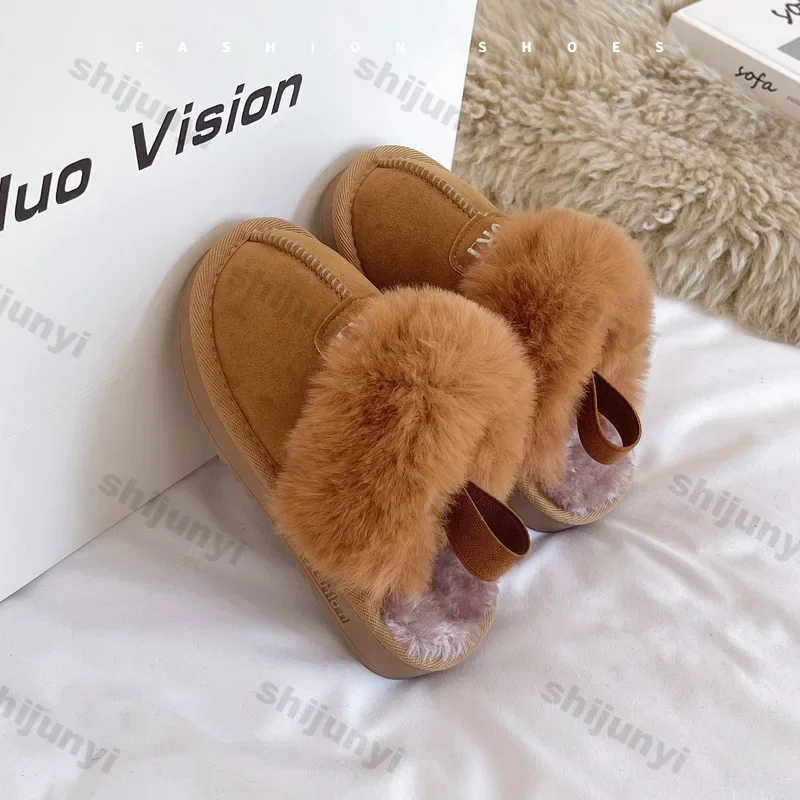 Boys Girls Cotton Slippers New 2024 Autumn Winter Children Indoor Non-slip Comfort Kids Plush Slippers Home Casual Warm Shoes 4