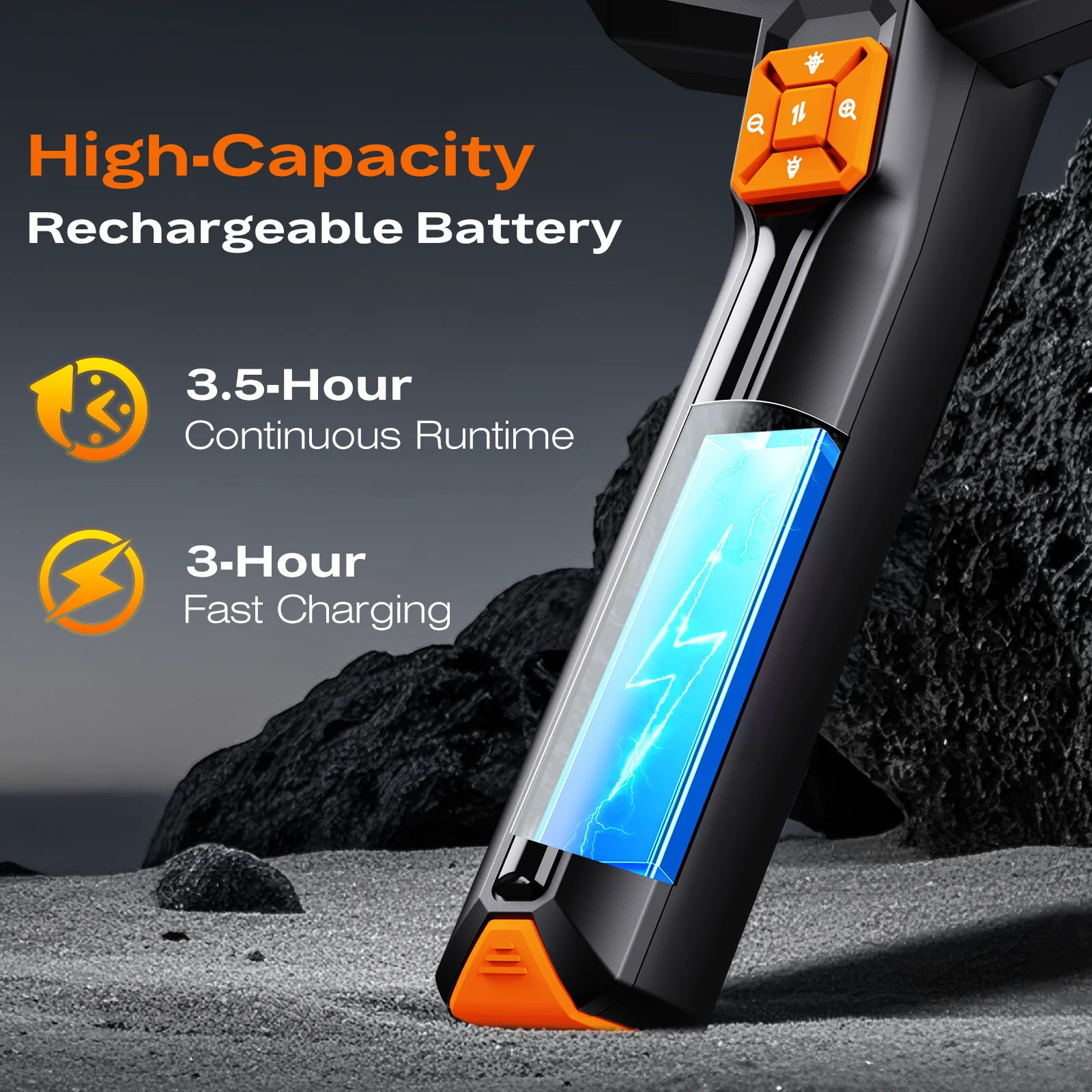 4.3 Inch Handheld Industrial Endoscope 16.4FT Semi-Rigid Cable Borescope HD Insp
