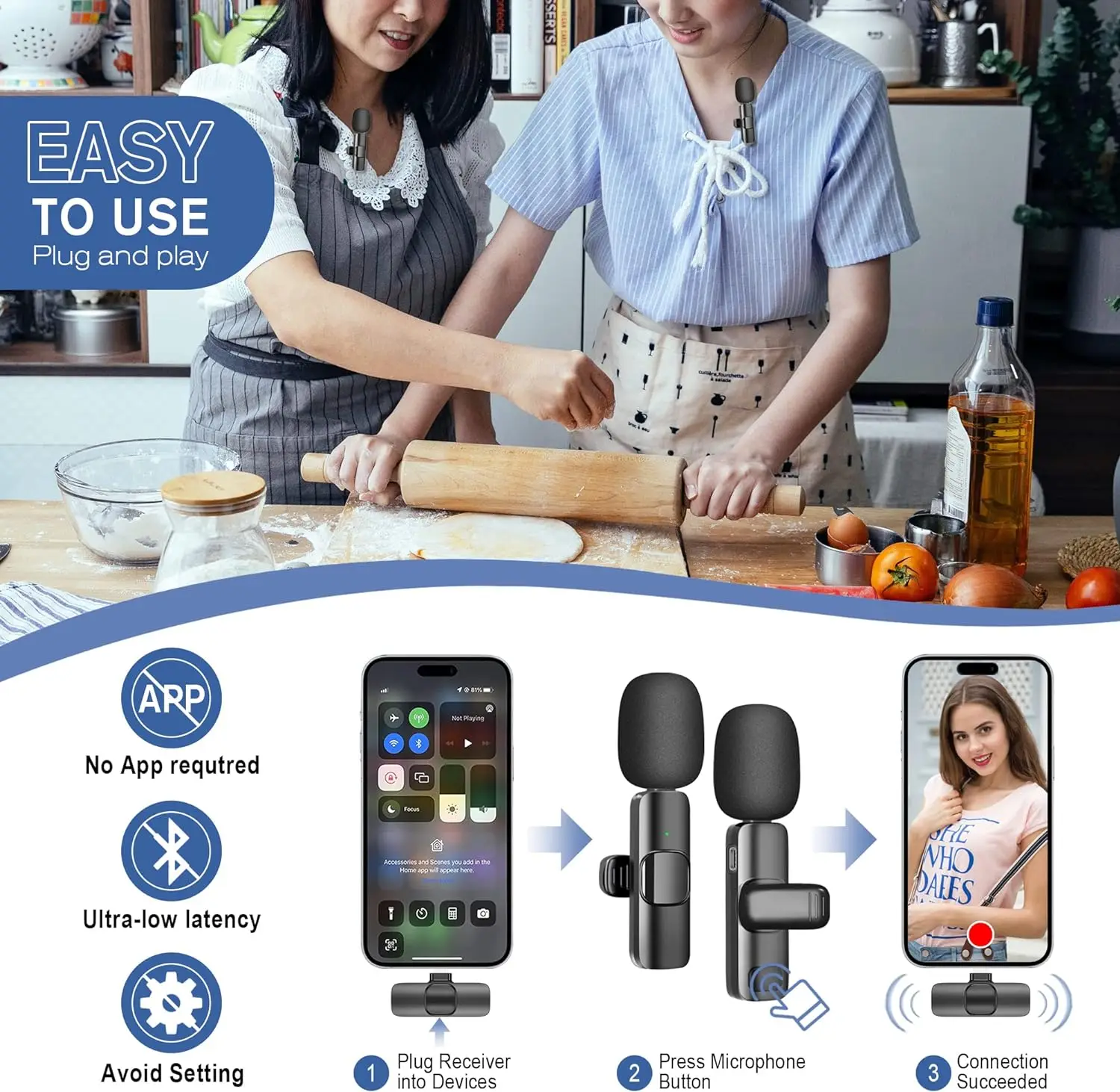 Type-C Wireless Lavalier Microphone for Recording and Streaming - Image 3