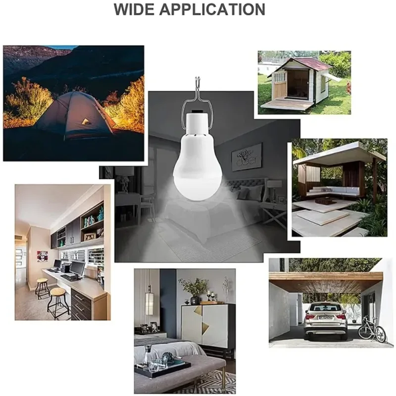 Description Picture 5 of itemOutdoor Garden Solar Lights Led Spotlight Solar Bulb Lamp Waterproof Portable Emergency Lighting Camping Tent With Hooks