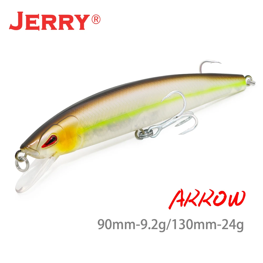 Jerry Arrow 130mm Floating Minnow Fishing Lure Freshwater Saltwater Baits For Bass Pike UV Color Rattling Hard Baits