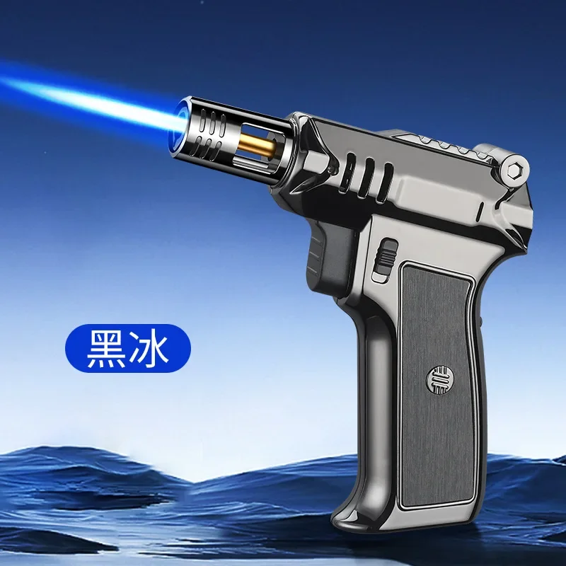 Outdoor Windproof Butane Gas Turbo Metal Lighter Multipurpose High Temperature Welding Gun Inflatable Lighter Men's Smoking Tool