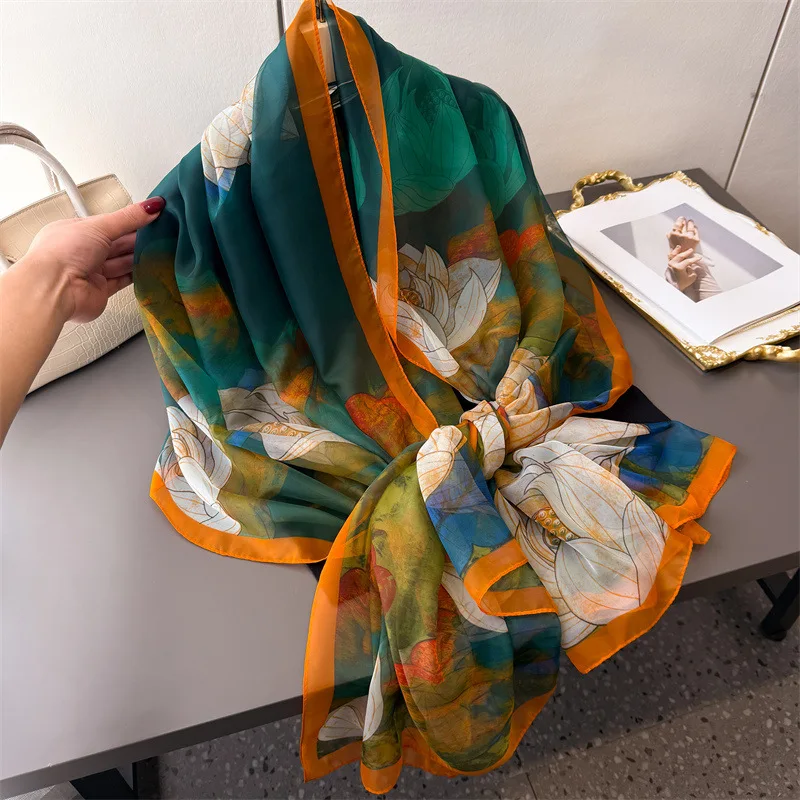 Nuovo 185*120 cm Donne Sottile Grande Sciarpa Primavera Autunno Estate Elegante Viaggio Wrap Morbido Stampa Scialle Lungo Echarpe Hijab 2025 Bandane 1