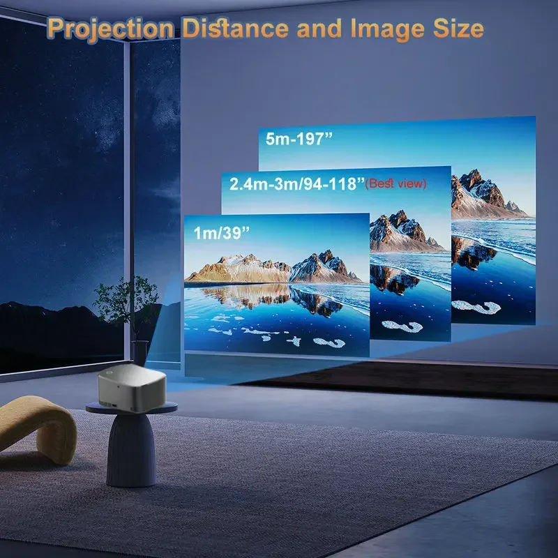 Vivicine A6 Full HD 4K Home Theater Video Projector Smart WiFi Bluetooth Android 9.0 1080P 1920x1080P portable projector