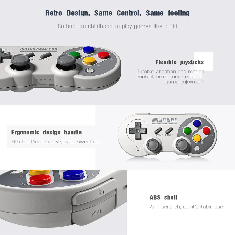 8Bitdo SF30 Pro GamePad 　無線　Bluetooth接続 8Bitdo SF30 SN30 Bluetooth Wireless GamePad Controller | For