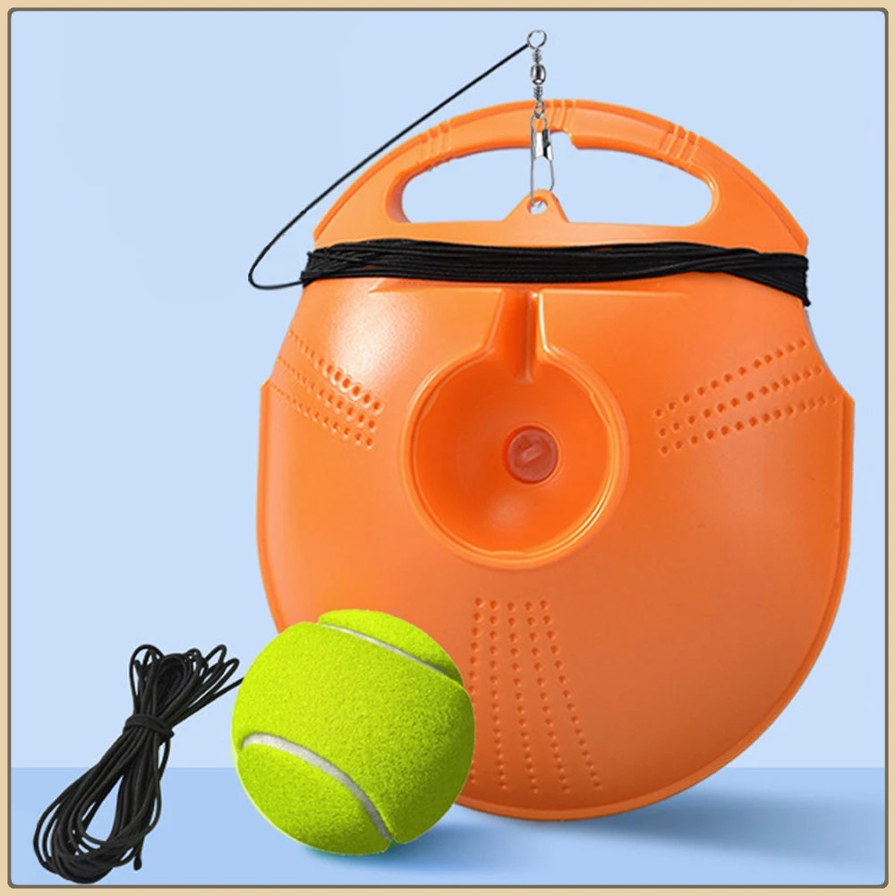 Single player tennis practice beginner training equipment portable tennis trainer with elastic string ball rebound seat