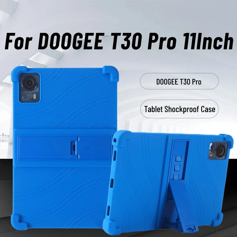 Enhanced Shockproof Tablet Case with Adjustable Stand and Precise Cutouts - 11 Inch, Soft Silicone