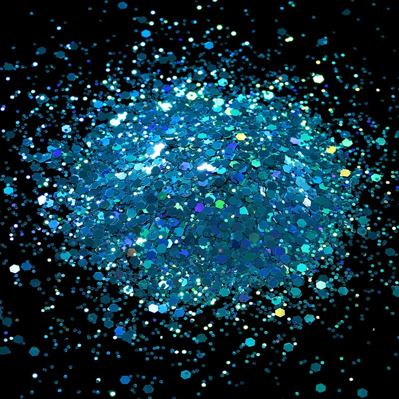 Holographic Chunky Glitter Flakes for DIY Nail Art & Epoxy Creations