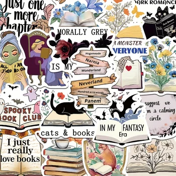 50 pezzi di adesivi Bookish Bundle Cartoon Graffiti Decalcomania Telefono fai da te Diario Valigia Chitarra Cancelleria Skateboard Adesivi decorativi