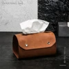 Retro PU Leather Table Napkin Holder Eco Tissue Box for Bedroom Household Living Room Decoration Car Kitchen Office Storage Bag 1