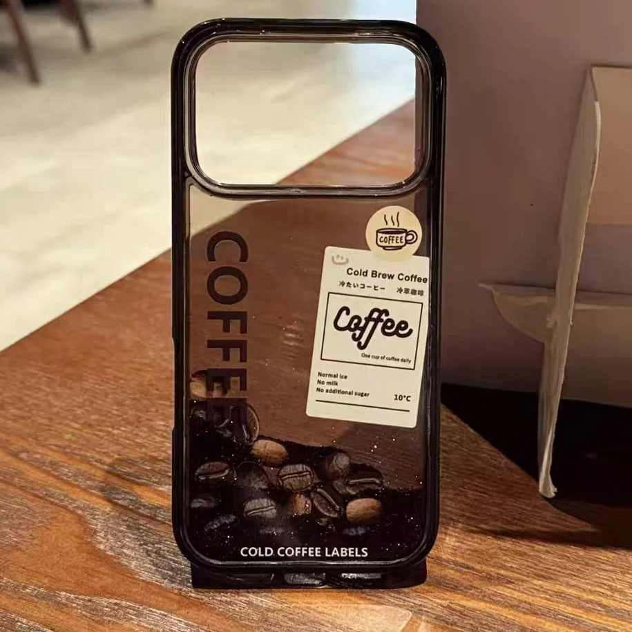 Quicksand Coffee Beans Glitter Luxury Transparent Phone Case