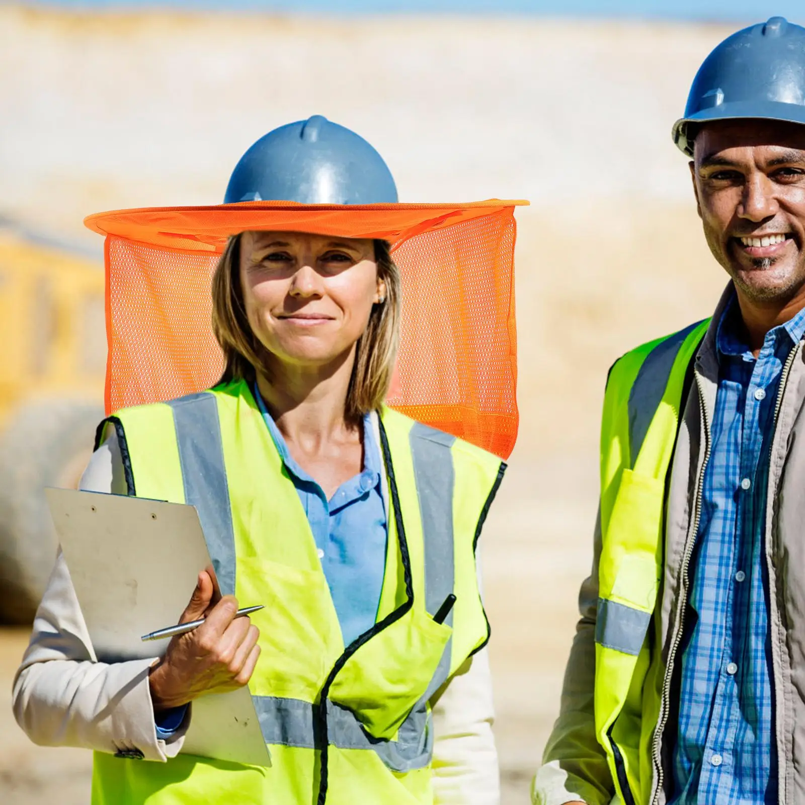 Hard Hat Visor Cover Sun Shade Full Brim Construction Worker Safety Neck Protector Reflective Band Cooling Outdoor