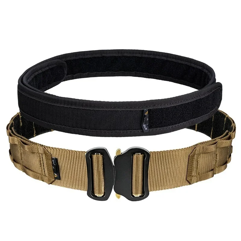 

Tactical 2 Inch Combat Belt Quick Release Buckle MOLLE Hunting Outdoor Sports Mens Belt Durable Two-in-One 3414