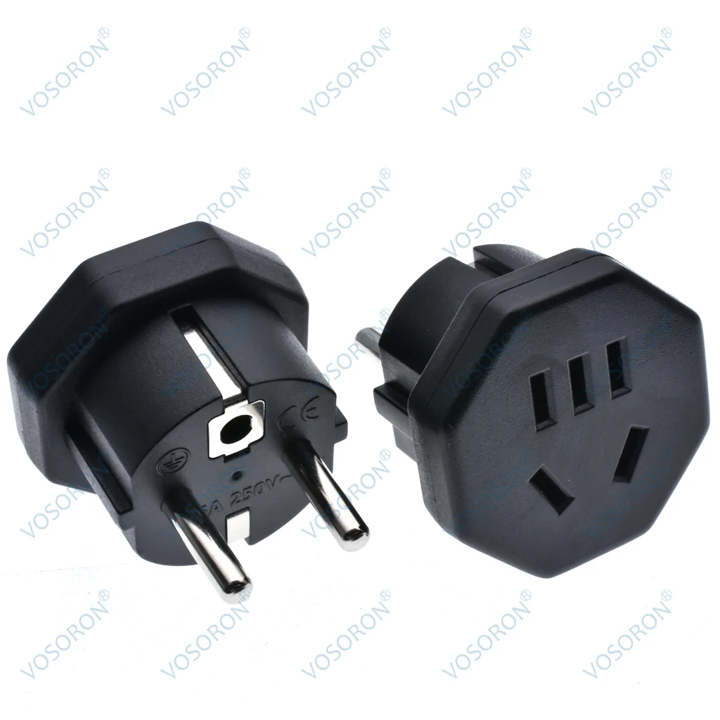 EU Plug Adapter Universal 16A EU converter 2 Round Pin Socket Wall Socket AC 250V Travel Adapter