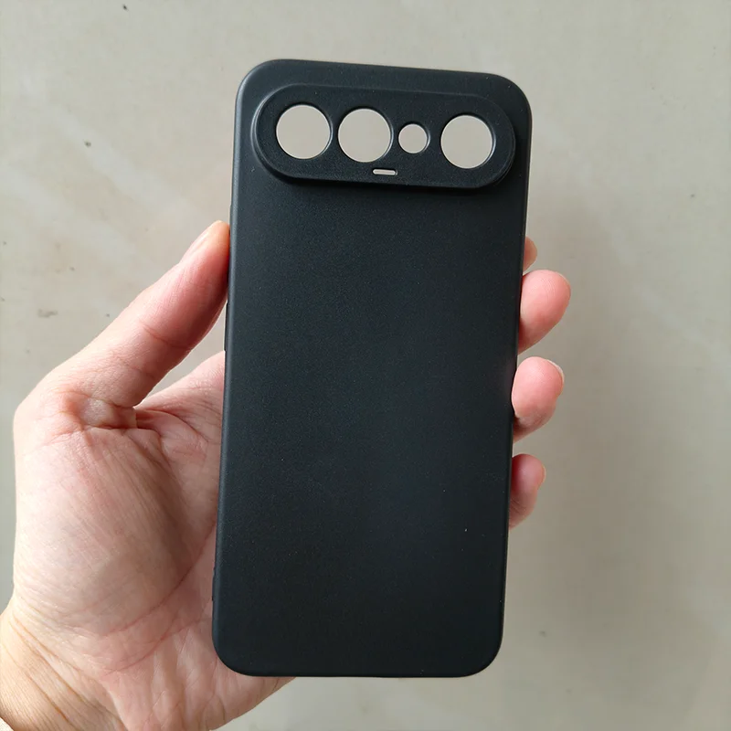 Black Matte Silicone Slim Case - Soft TPU Protective Back Cover