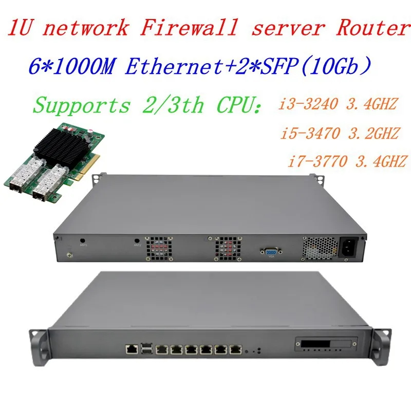 Intel Core I7-3770 3.4Ghz 6 Porte Gigabit Lan Con 2 Sfp 10Gb 1U Firewall Server Router Software Routing Mikrotik Pfsense Ros