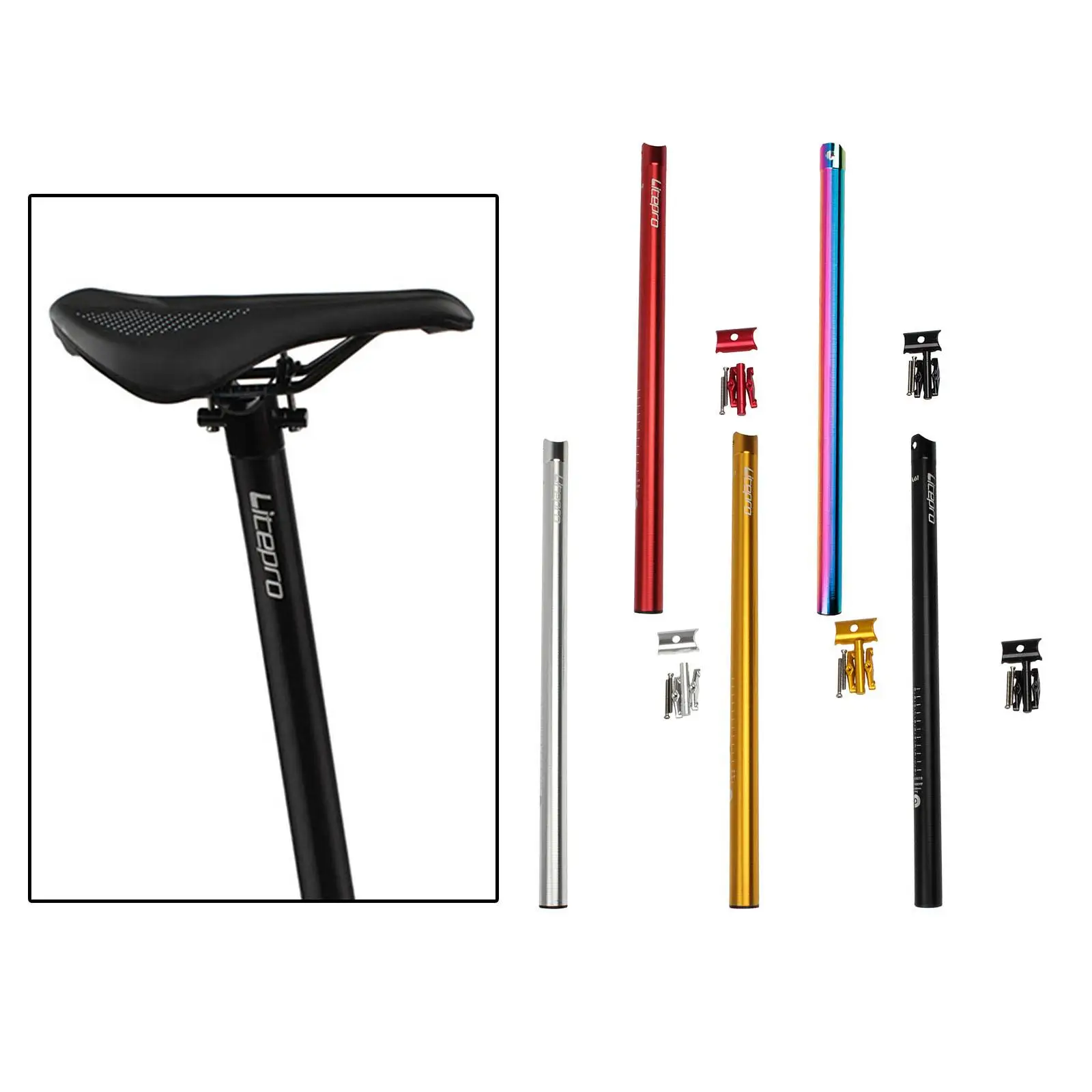 light Bike Long Seatpost Seat Post 23.62inch (600mm) Φ 31.8mm