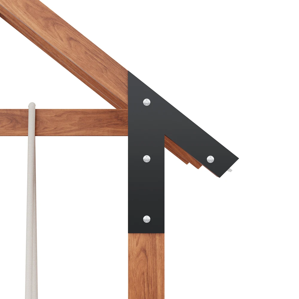 PINGGO Pflanzentopf-Schaukel für den Außenbereich mit Rankhilfe und Polycarbonat-Sonnenschutz, braunes laminiertes Holz für Terrasse und Rasen – Detail 22