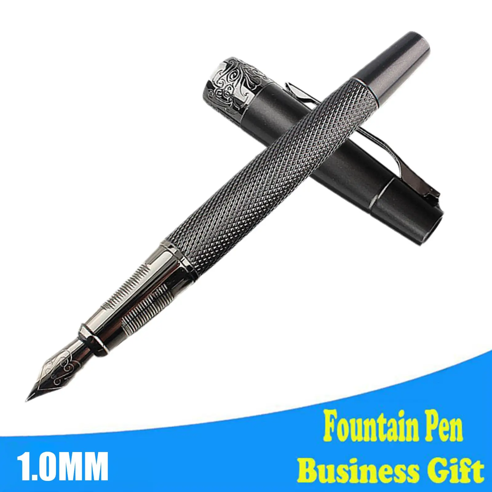 

High Quality black Carving Fountain Pen Luxury Business Ink Pens Nib School Writing Student Supplies Office 1.0mm Pen Stati F1U4