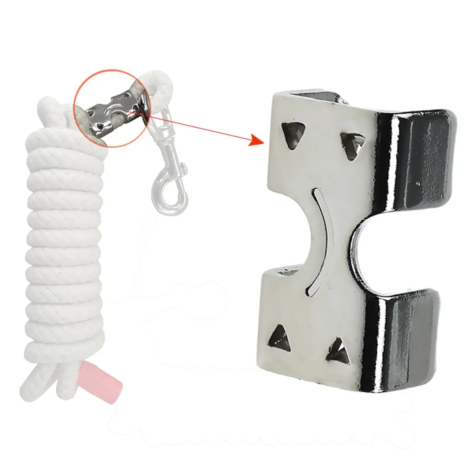 1pc Nickle plated Double Rope Clamp Sturdy Metal Loop End Clip Lightweight Cord Horse equipment Equestrian equipment