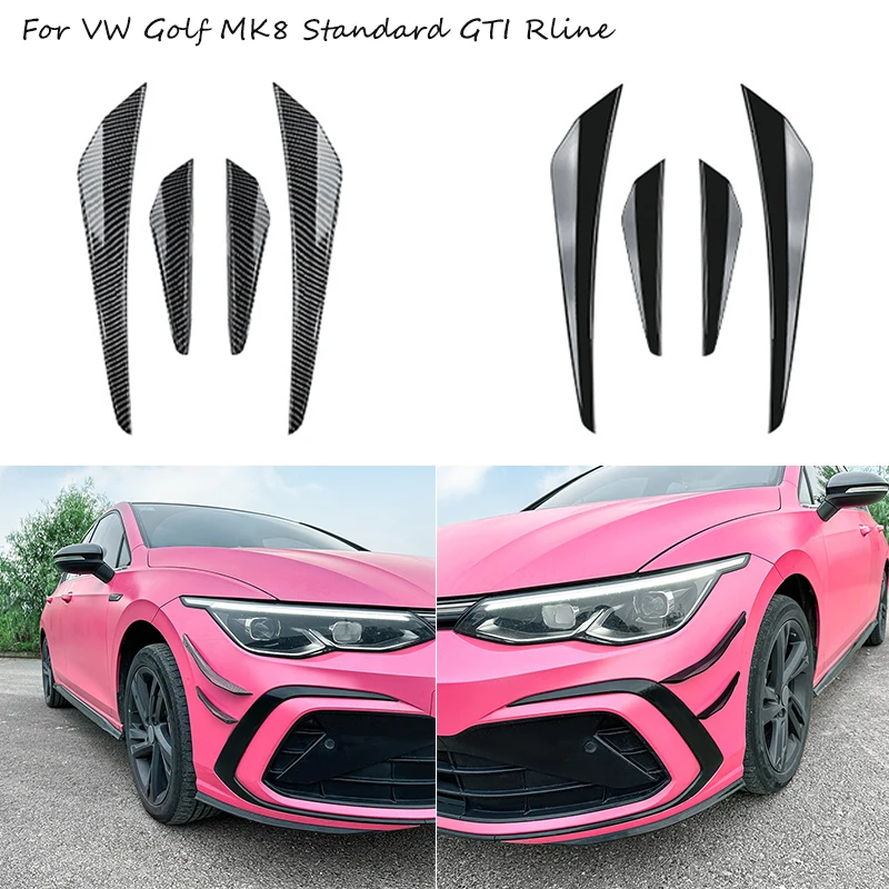 

For VW Volkswagen Golf 8 MK8 Standard GTI Rline Car Parts Front Bumper Lip Diffuser Splitter Fins Canards Wings Body Stickers