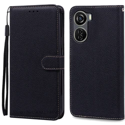 Leather Wallet Flip Case - Stand Book Cover & Coque s for ZTE Blade V40 Design (Black)