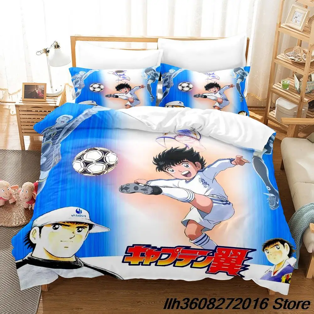 2025 Captain Tsubasa Bedding Set Single Twin Full Queen King Size Bed Set Adult Kid Bedroom Duvetcover Sets 3D Anime Bed Sheet S 4
