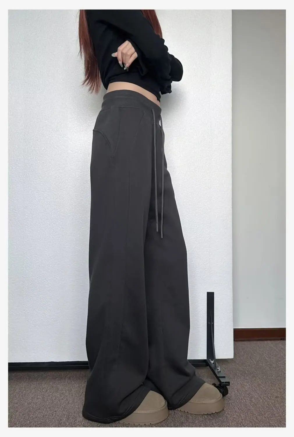 Casual Gray Sweatpants Women Wide Leg Black Joggers Classic Baggy Streetwear Oversized Sports Female Trousers All-match 3