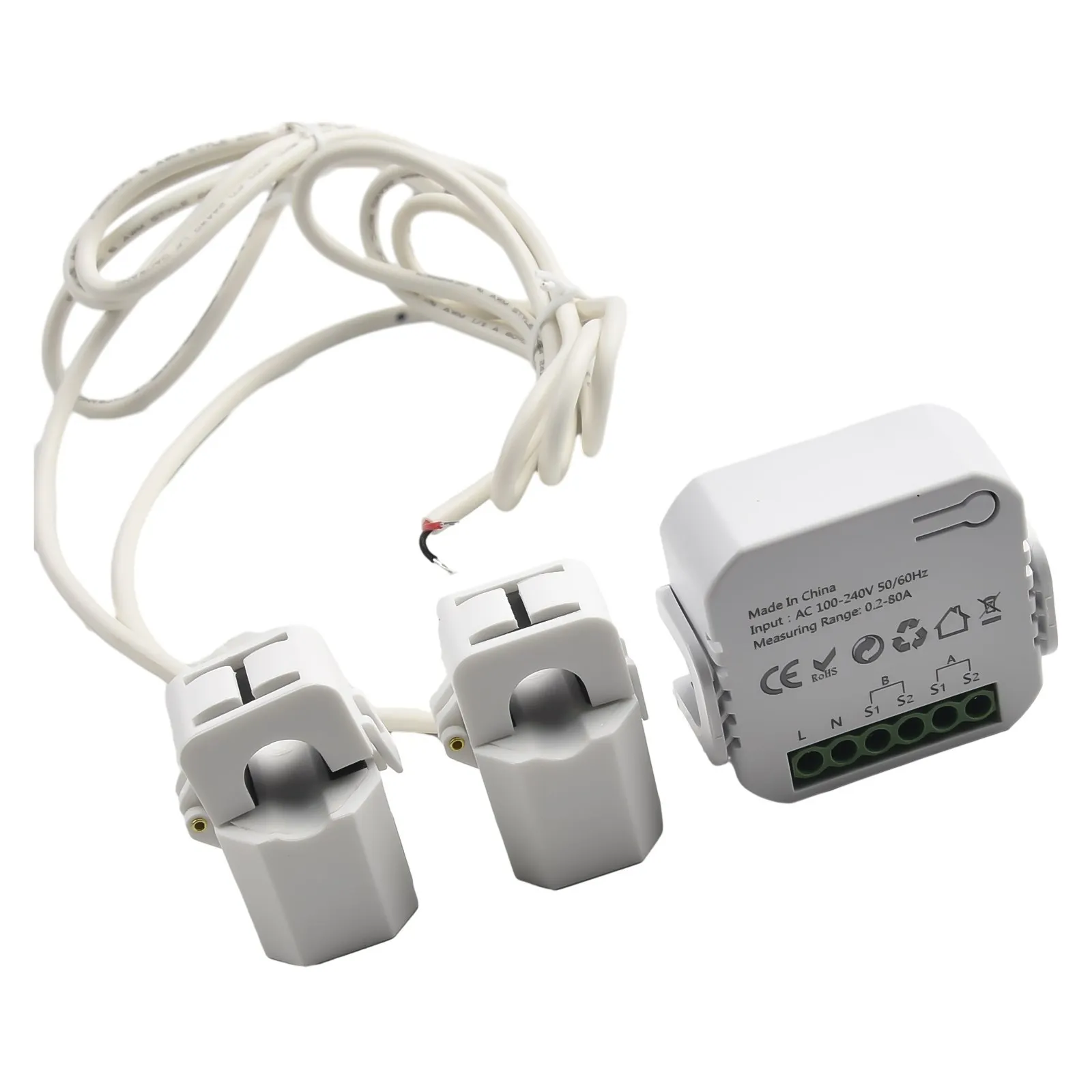 

For Tuya Smart 1 Way 2 Way WiFi Energy Meter Bidirection With Clamp 80A 100-240V AC 50/60Hz 2.4GHZ Electricity Meter