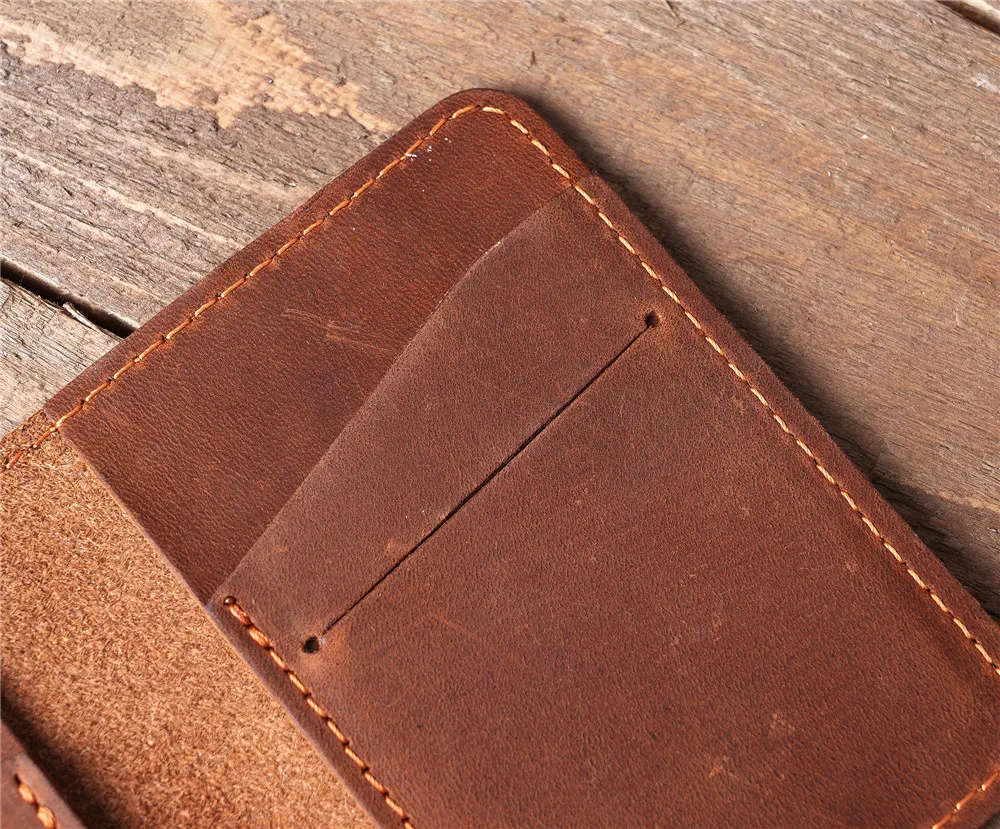 Porte-cartes en cuir véritable fait à la main pour hommes et femmes, petit sac à main, porte-cartes d'identité de crédit, étui pour cartes de visite, NT002