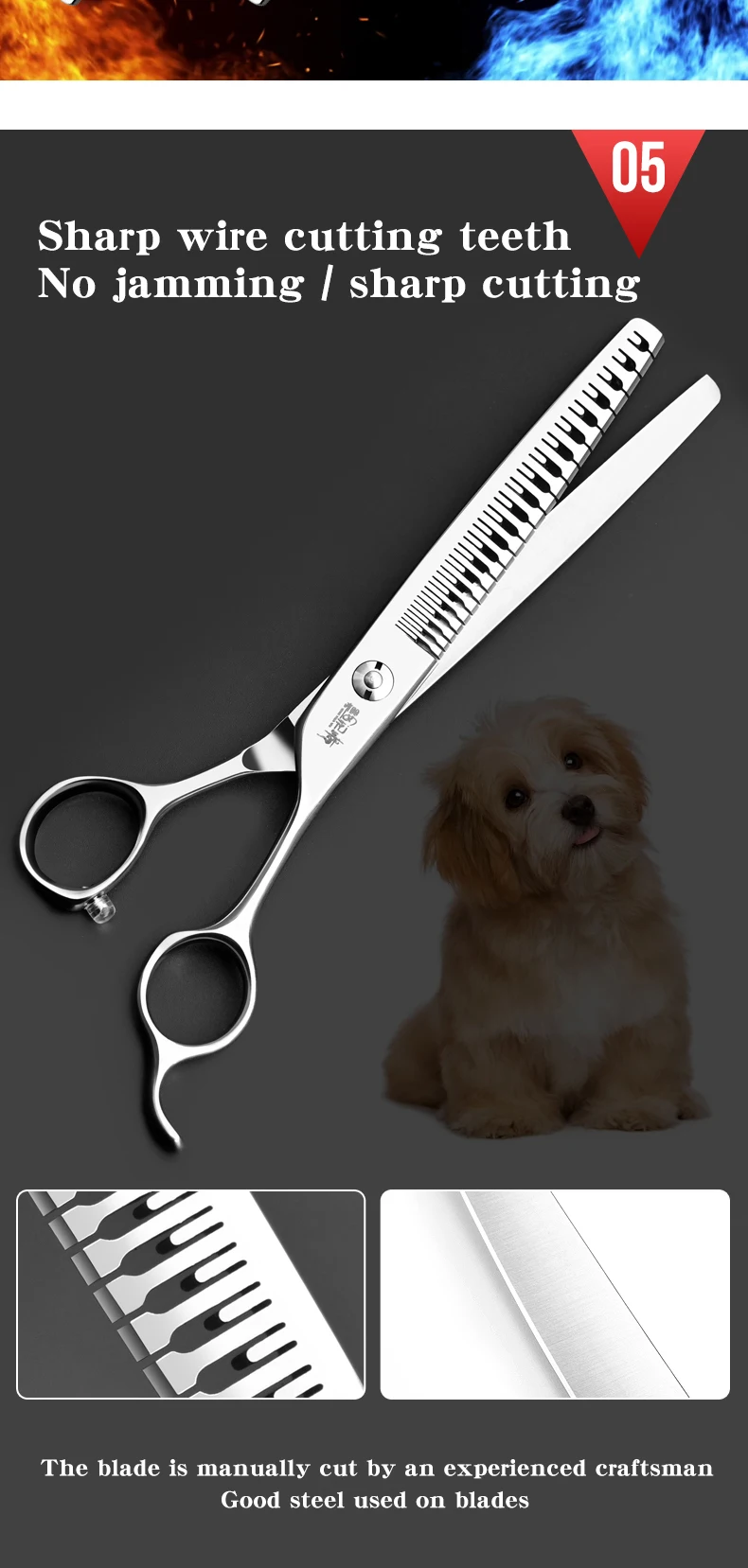 Pet Grooming Natural Scissors With A Hair Removal Rate Of 90% For Thinning Fish Bones, Specifically Designed For Beauty Shops