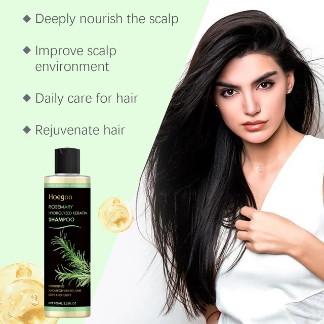 Rosemary Hair Shampoo Hair Regrowth Deep Nourishing Repair Split Ends Hair Soothing Scalp Anti Dandruff Hair Strengthens Shampoo 5