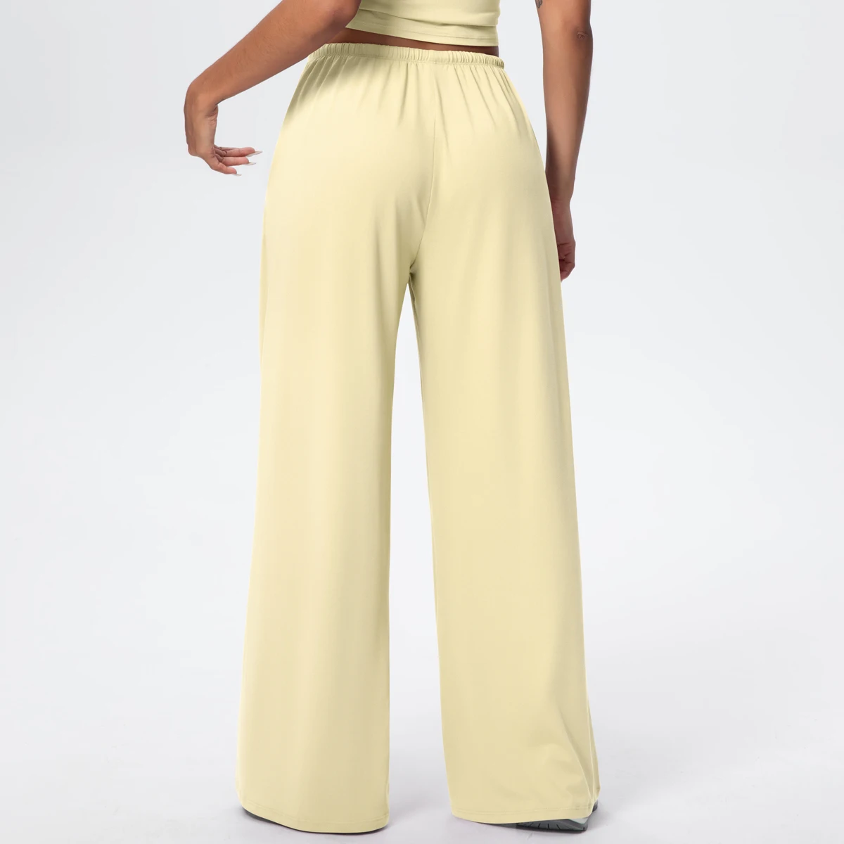 Breathable Solid Color Loose Yoga Pencil Pants Lifting Buttocks Sports Quick Drying Wide Leg Pants With Pockets Gym Yoga Pants