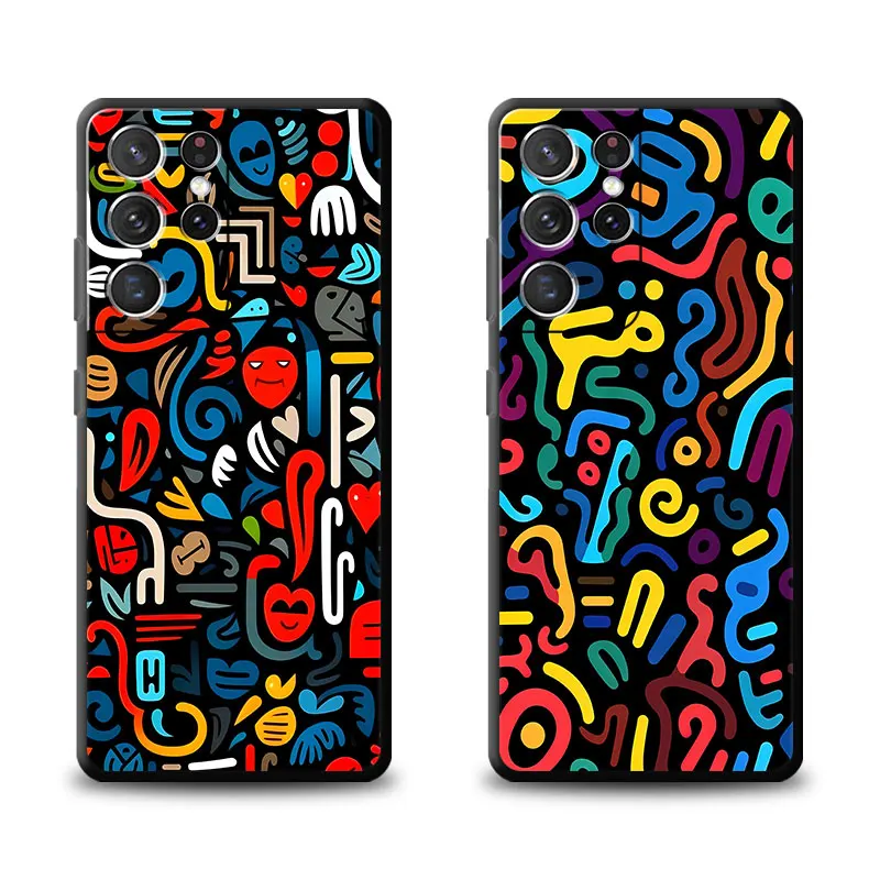 Colorful Lines Graffiti Soft Shell Phone Case