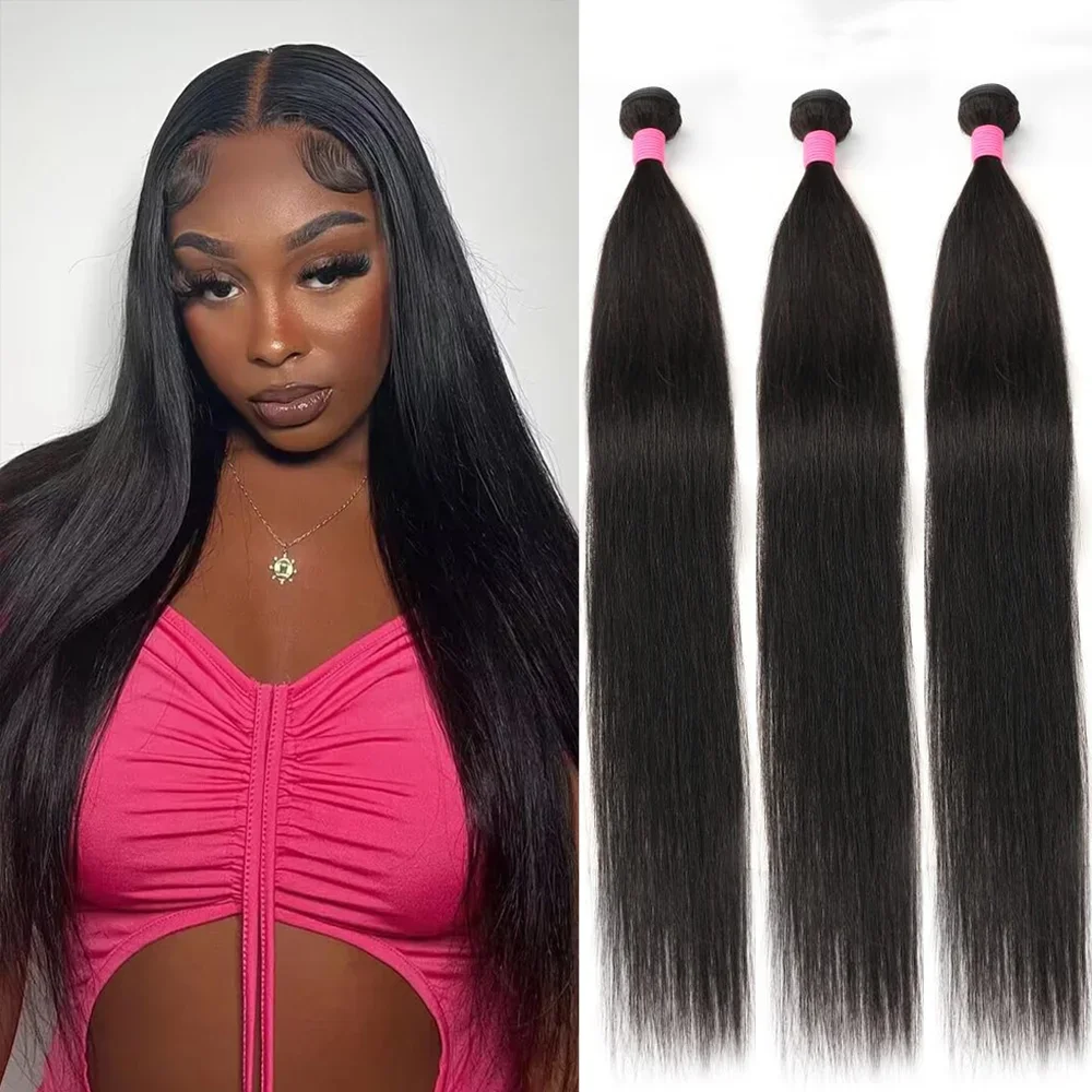 Brazilian Human Hair Straight Bundles Hair Unprocessed Virgin Bundles Silk Straight Extensions for Women