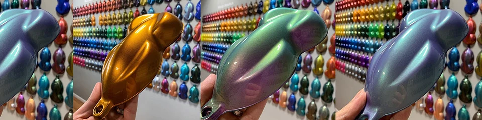 100 Stück Dünne Rennwagen-Modellpaneele für Sprühfolien & Make-up-Puder-Präsentation - Leichte Farbkarte für Autolack, Pigment MX-179H – Detail 2