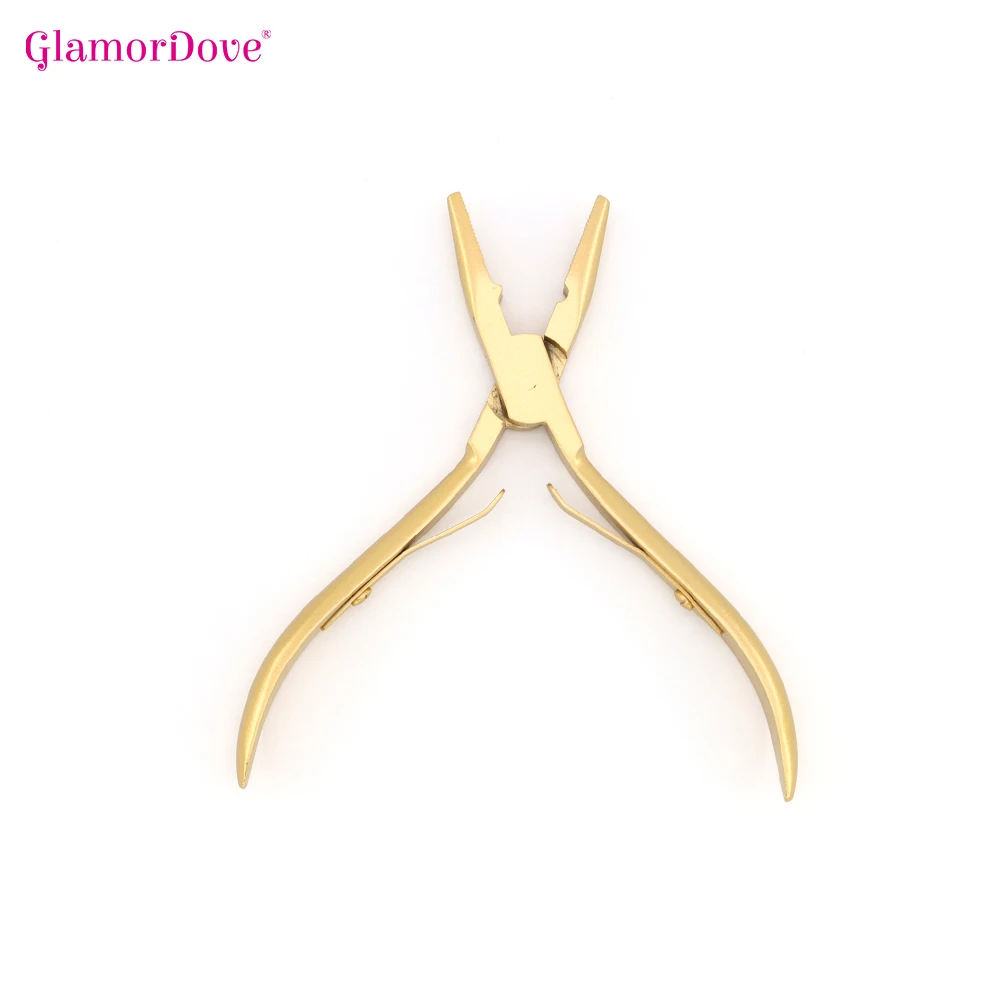 Professional Gold Hair Extension Plier Weft Application Pliers Micro Link Beads Closer Plier