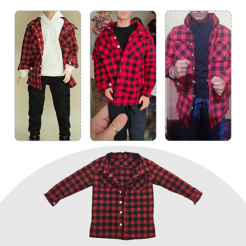 

1/6 Scale Male Red Plaid Shirt for 12 Inch , , / Men Action Figure