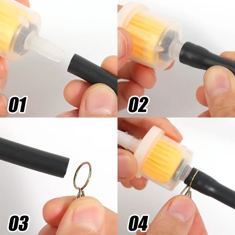 2/4/8 Set Gasoline Fuel Filter Universal Motorcycle Moped Scooter Gas Fuel Gasoline Oil Filters Dirt Bike ATV Accessories gasoline fuel filter