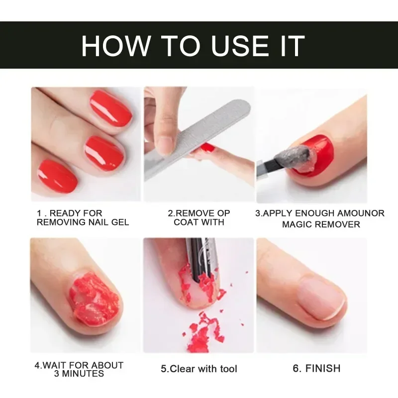 Nail Polish Remover 50ML Fast UV Gel Polish Delete Magic Burst Nail Gel Cleaner Semi Permanent Varnish Cleaner