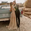 Glitter Long Sleeve Wedding Dresses 2025 Shiny Sequin O-Neck Open Back Bride Gown A-Line Open Back Vestidos De Novia Customized 3