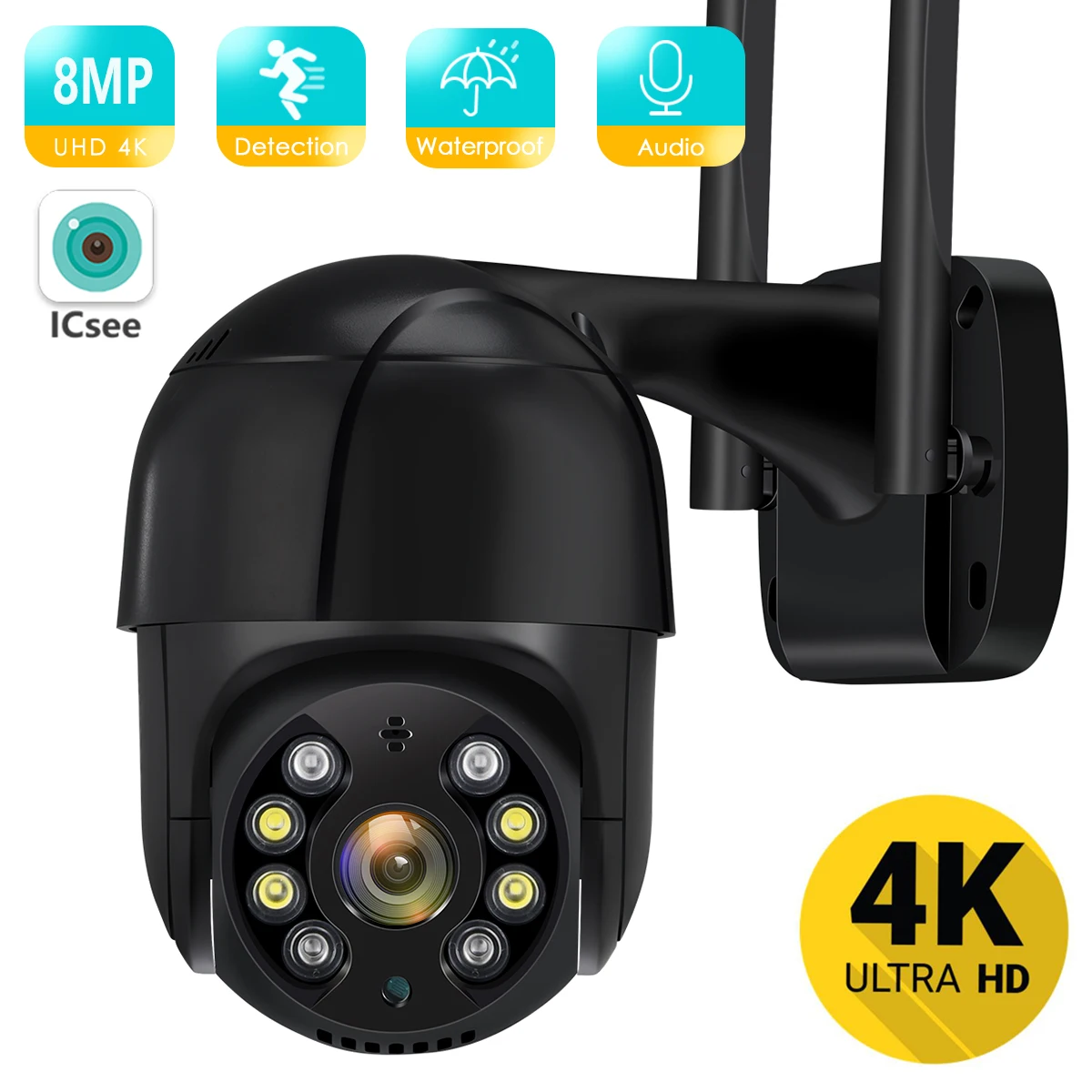 8Mp 4K Protezione Di Sicurezza Telecamera Wifi Smart Home Hd 4K Telecamera Ip 5Mp Ai Tracking Telecamera Di Sicurezza Cctv Videosorveglianza Icsee