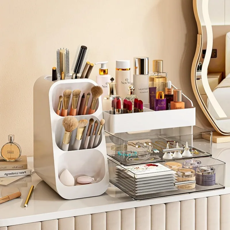 Makeup Organizer with Drawers,Large Capacity Countertop Organizer for Vanity,Bathroom and Bedroom Desk Cosmetics Organizer 6