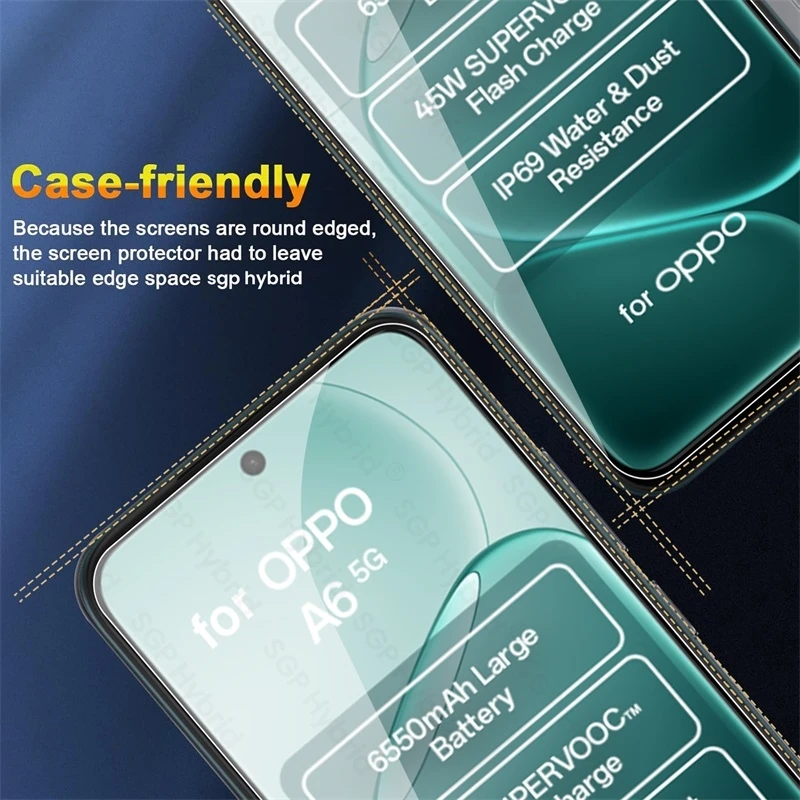Enhanced Protective Glass Case with 9H Hardness for Oppo A6 Series Smartphones (2-Pack)