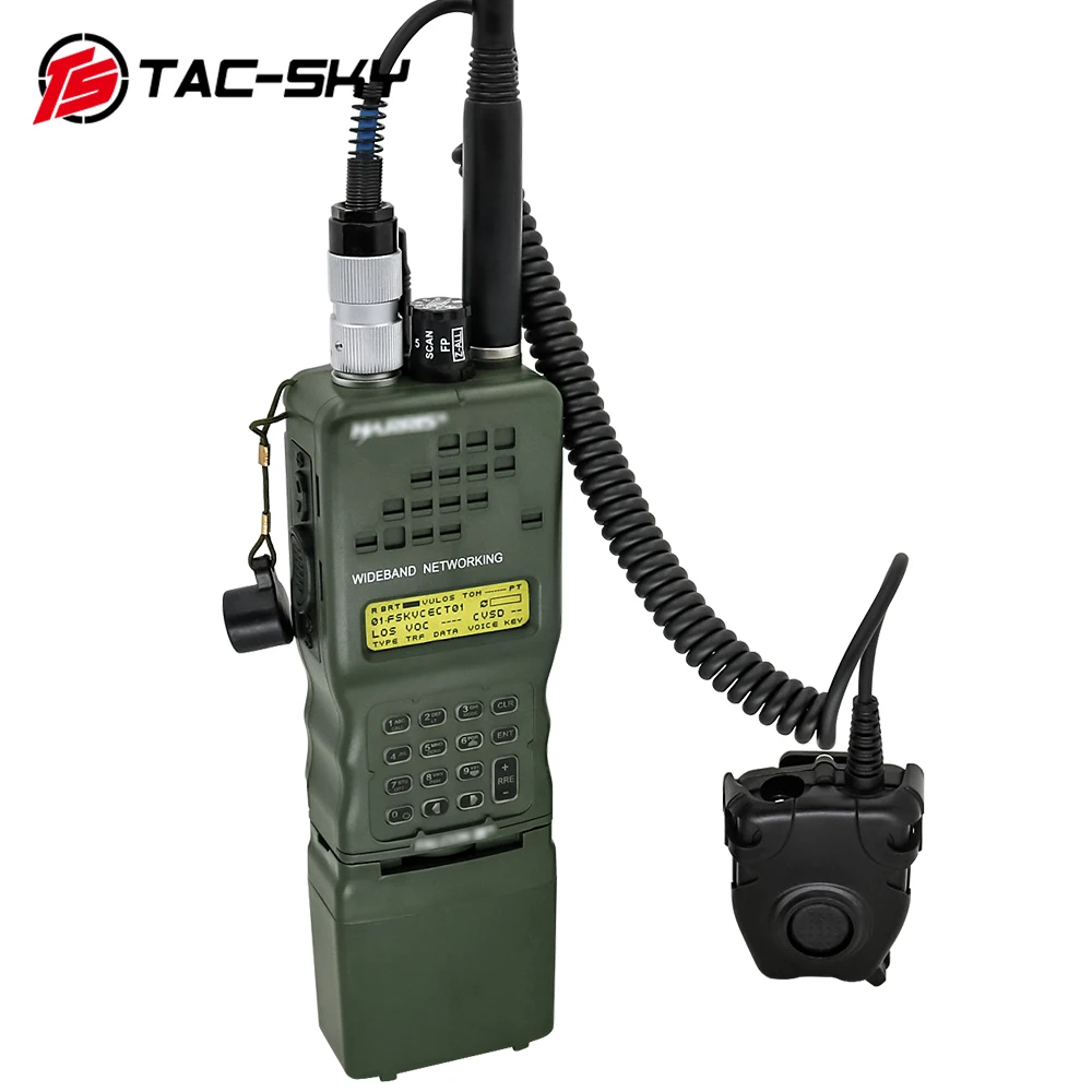 TAC-SKY Military Adapter Tactical PTT For AN/PRC 148152 Virtual Case Walkie-Talkie Model, Spring Wire 6-Pin PRC  PTT