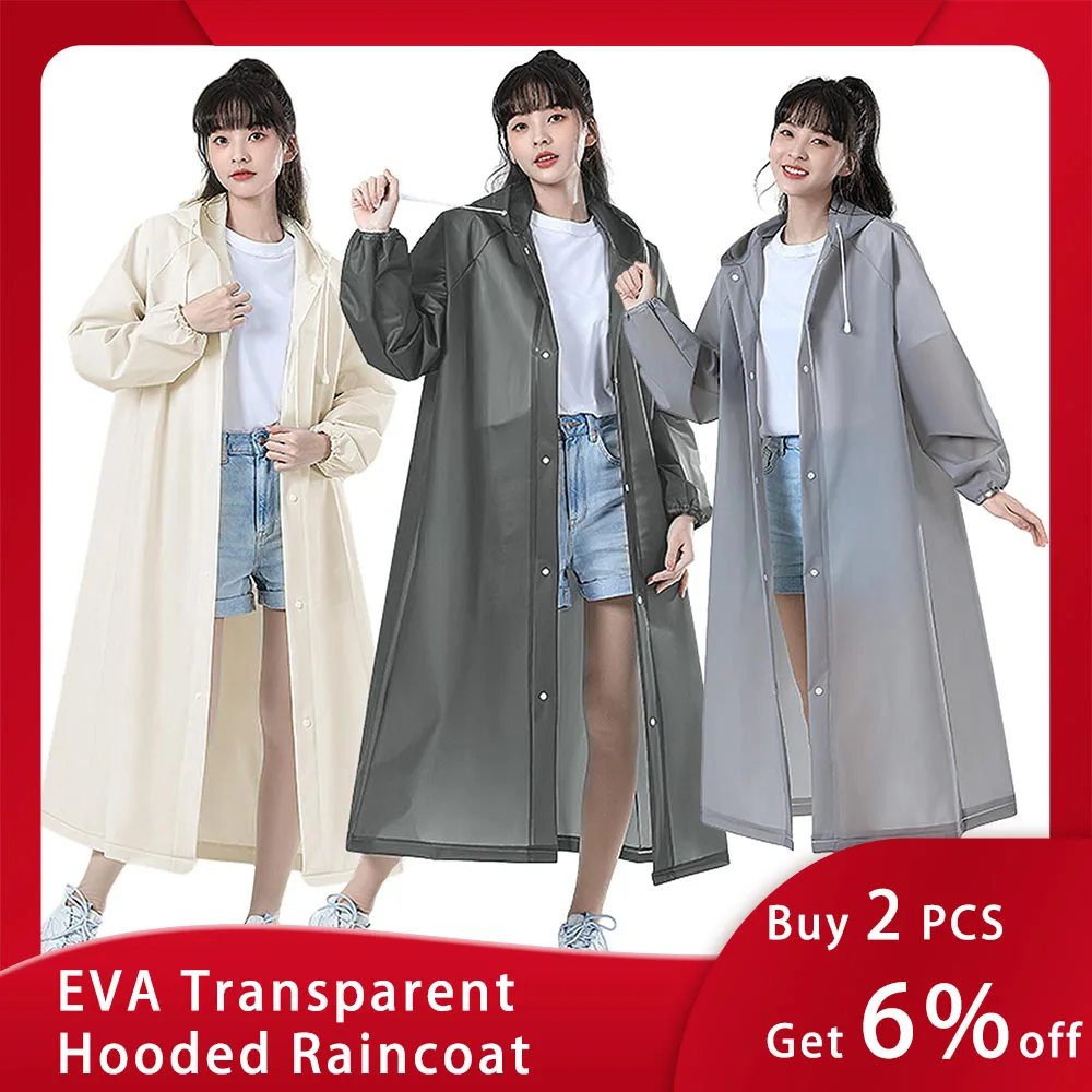 

Stylish Waterproof Mackintosh Jacket EVA Hooded Mackintosh Adults' Hooded Poncho Hiking Camping Mackintosh Reusable Portable